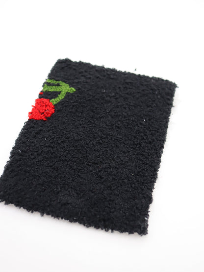 【25AW-159】さくらんぼ両面ボアニット　/0.5ｙあたり=～1440円