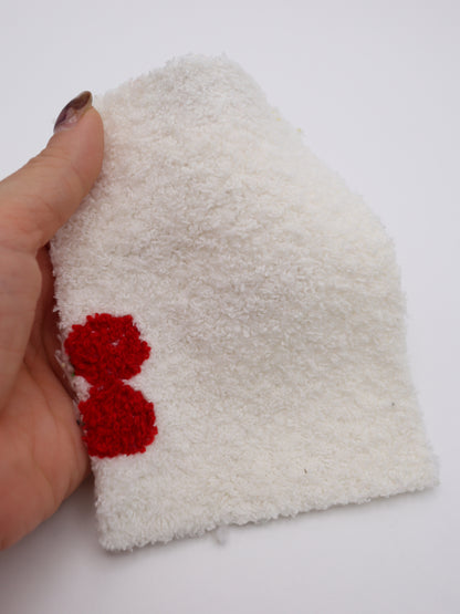 【25AW-159】さくらんぼ両面ボアニット　/0.5ｙあたり=～1440円