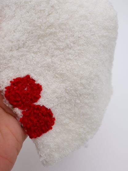 【25AW-159】さくらんぼ両面ボアニット　/0.5ｙあたり=～1440円