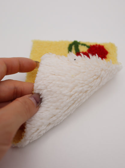 【25AW-159】さくらんぼ両面ボアニット　/0.5ｙあたり=～1440円