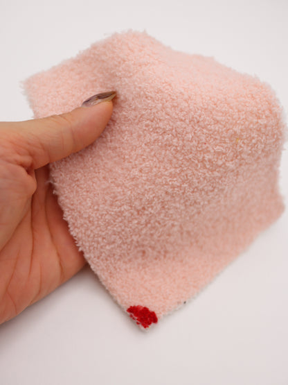 【25AW-159】さくらんぼ両面ボアニット　/0.5ｙあたり=～1440円