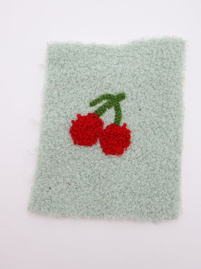 【25AW-159】さくらんぼ両面ボアニット　/0.5ｙあたり=～1440円