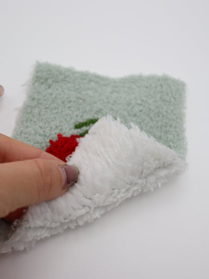 【25AW-159】さくらんぼ両面ボアニット　/0.5ｙあたり=～1440円