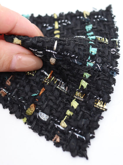プチスパンコール＆ラメ＆フリンジヤーンファンシーツイード｜【生地幅】約142センチ 【混率】ポリエステル100％｜ドッグウエア・KIDSウエア・ジャケット・雑貨向き｜26AW-330