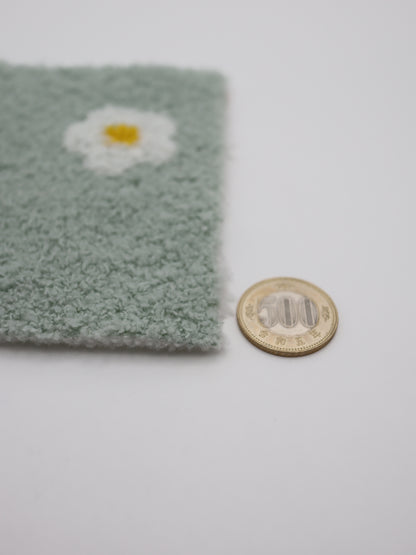 【25AW-158】レトロフラワー両面ボアニット　/0.5ｙあたり=～1265円