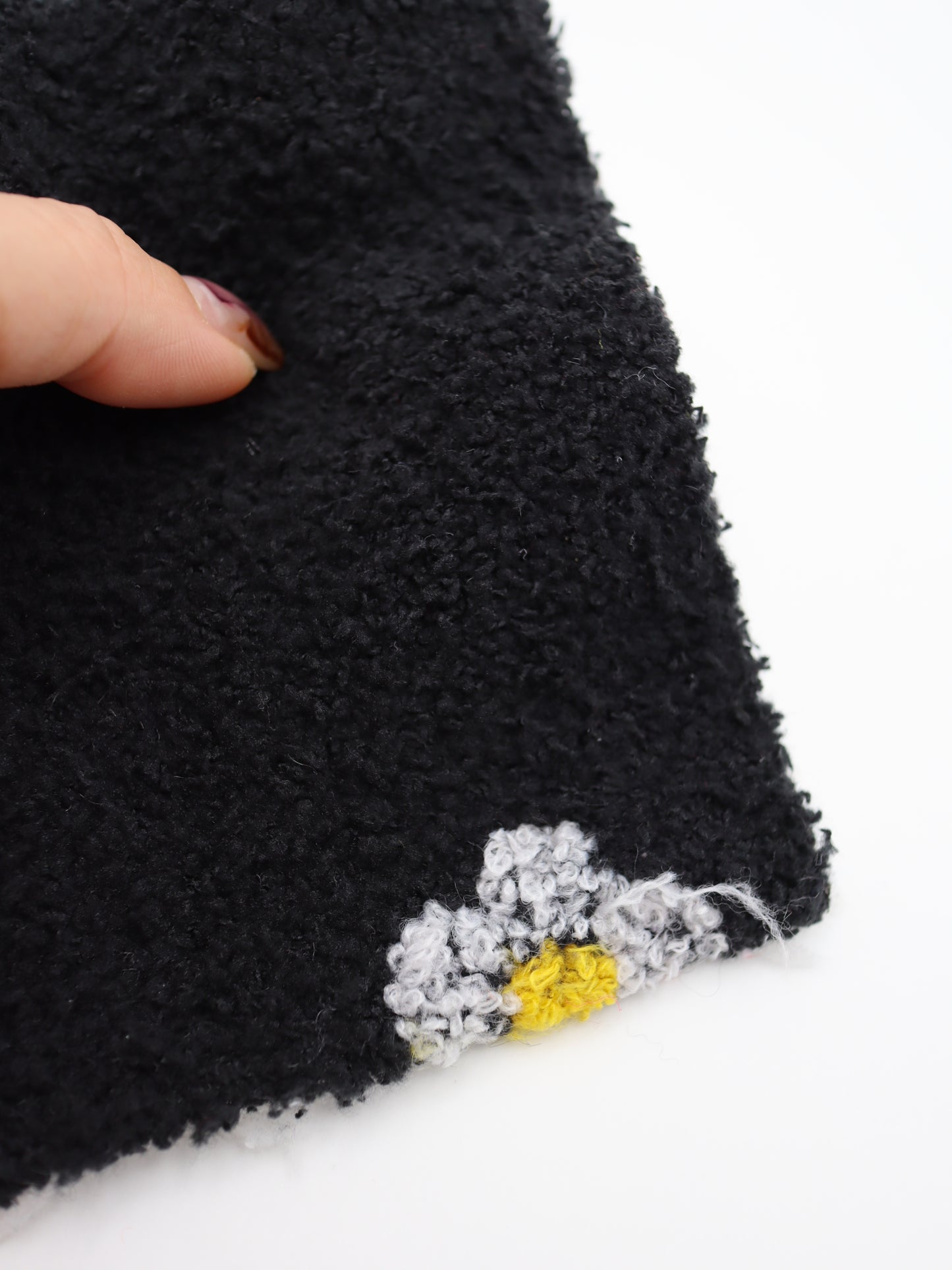 【25AW-158】レトロフラワー両面ボアニット　/0.5ｙあたり=～1265円