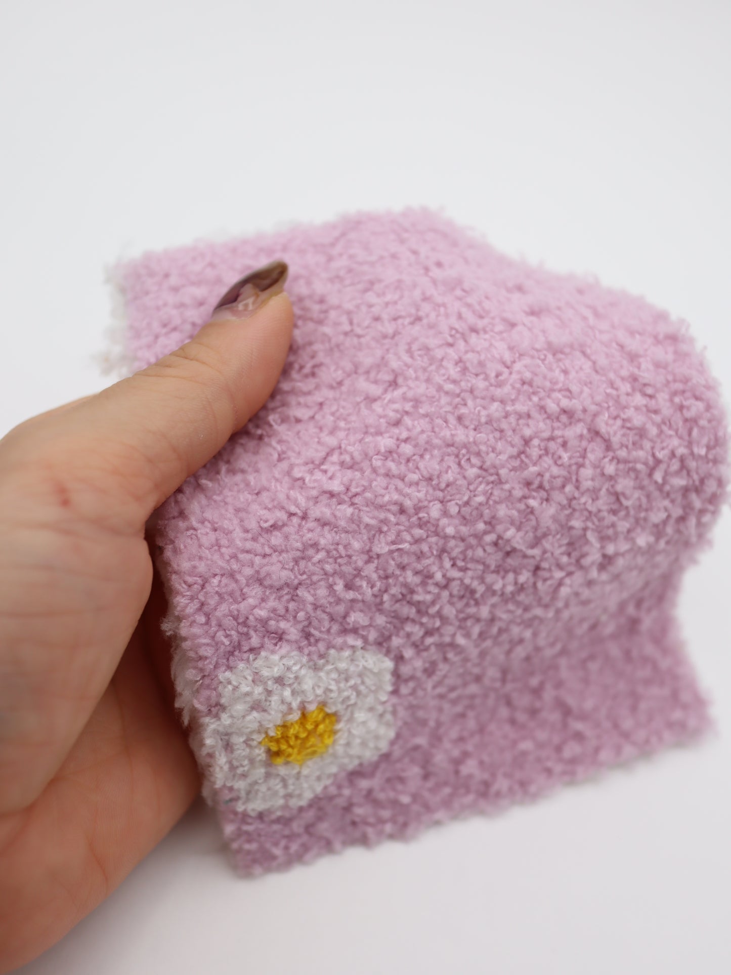 【25AW-158】レトロフラワー両面ボアニット　/0.5ｙあたり=～1265円