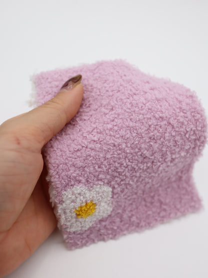 【25AW-158】レトロフラワー両面ボアニット　/0.5ｙあたり=～1265円