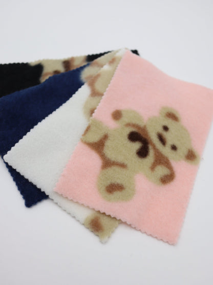 【25AW-161】ふわふわくまちゃん起毛天竺ニット　/0.5ｙあたり=～910円