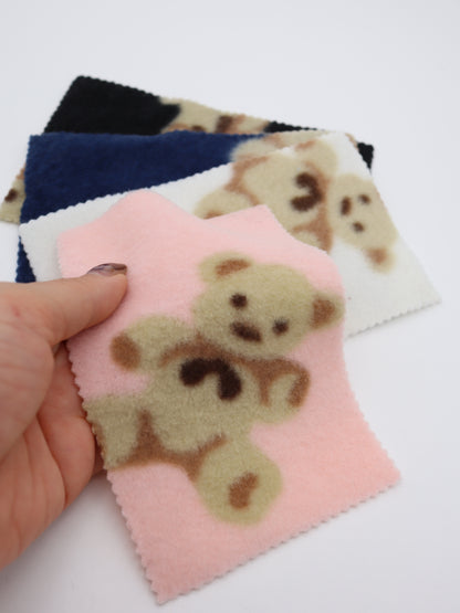 【25AW-161】ふわふわくまちゃん起毛天竺ニット　/0.5ｙあたり=～910円