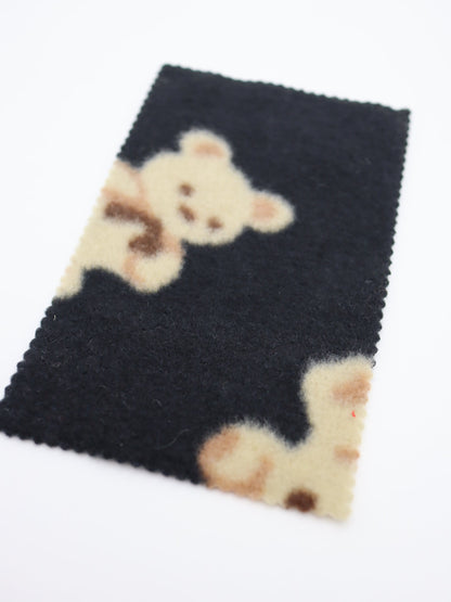 【25AW-161】ふわふわくまちゃん起毛天竺ニット　/0.5ｙあたり=～910円