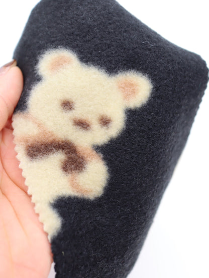 【25AW-161】ふわふわくまちゃん起毛天竺ニット　/0.5ｙあたり=～910円