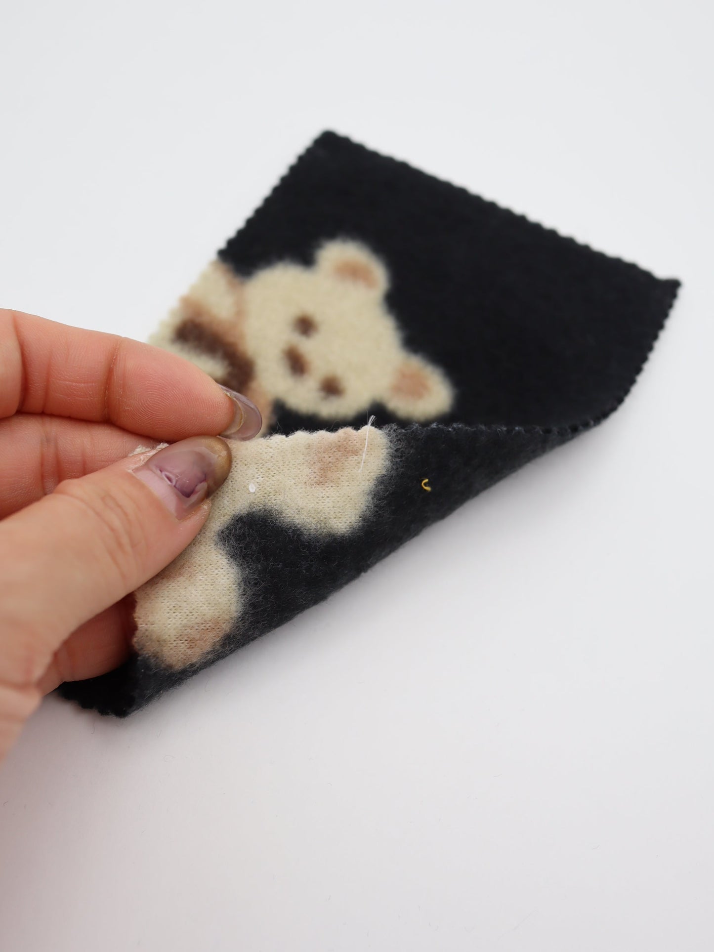 【25AW-161】ふわふわくまちゃん起毛天竺ニット　/0.5ｙあたり=～910円