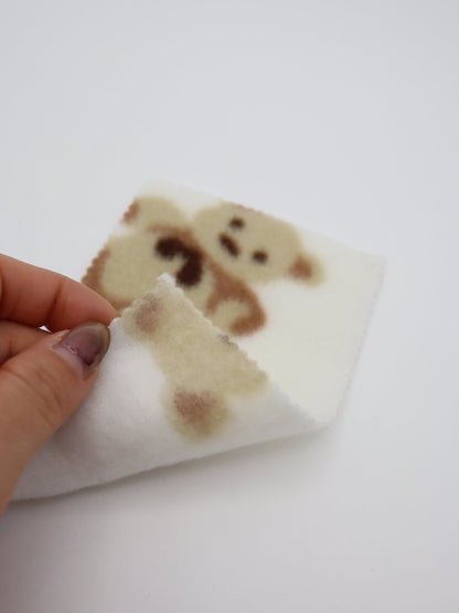 【25AW-161】ふわふわくまちゃん起毛天竺ニット　/0.5ｙあたり=～910円