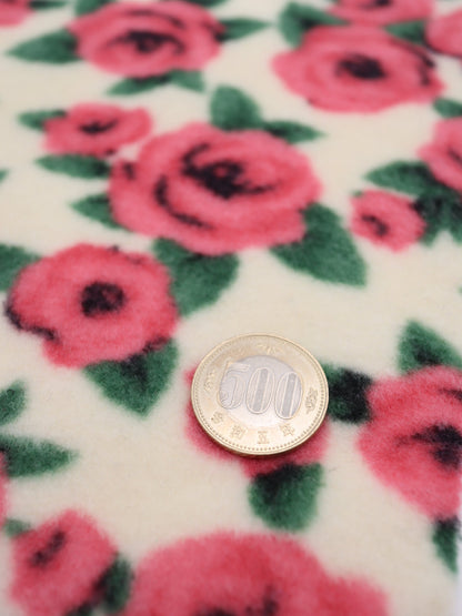 【25AW-163】ローズローズふわふわフリースニット　/0.5ｙあたり=～980円