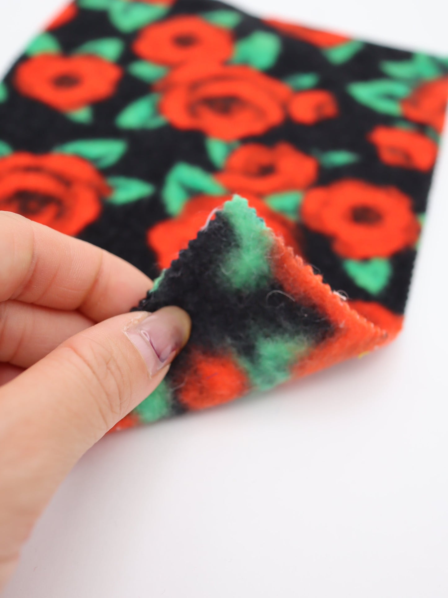 【25AW-163】ローズローズふわふわフリースニット　/0.5ｙあたり=～980円