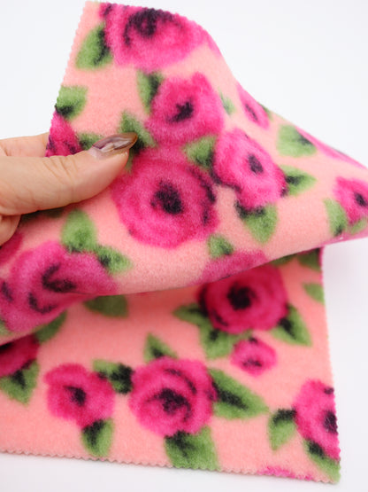 【25AW-163】ローズローズふわふわフリースニット　/0.5ｙあたり=～980円