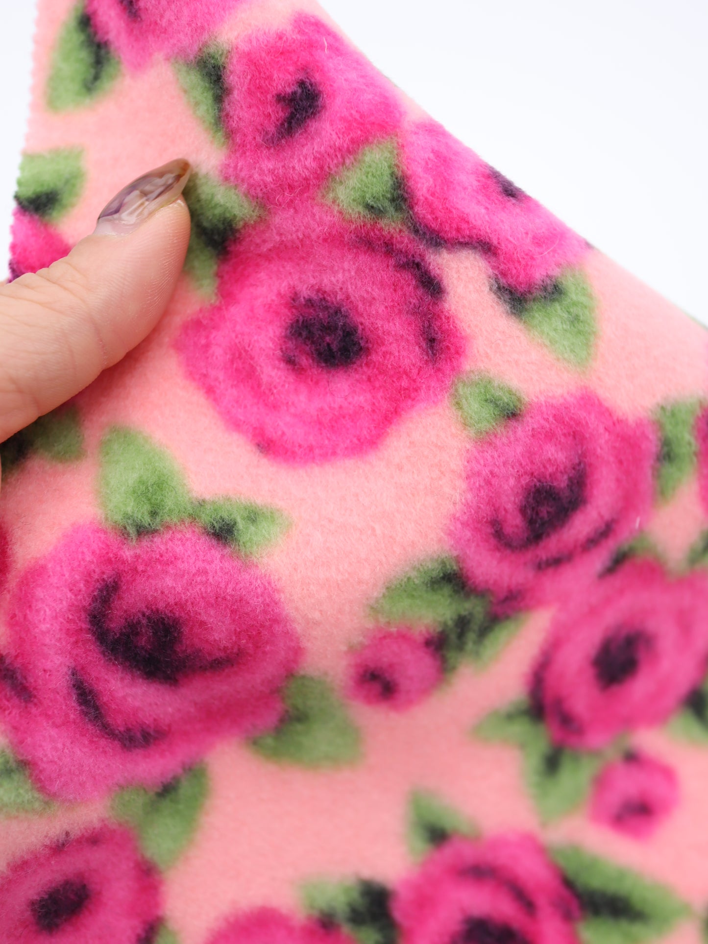 【25AW-163】ローズローズふわふわフリースニット　/0.5ｙあたり=～980円