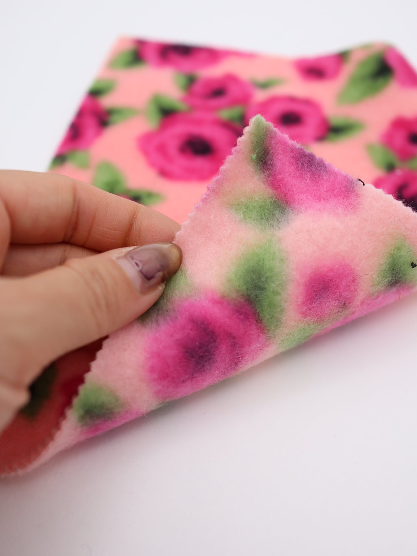 【25AW-163】ローズローズふわふわフリースニット　/0.5ｙあたり=～980円