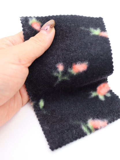 【25AW-170】プチローズふわふわフリースニット　/0.5ｙあたり=～890円