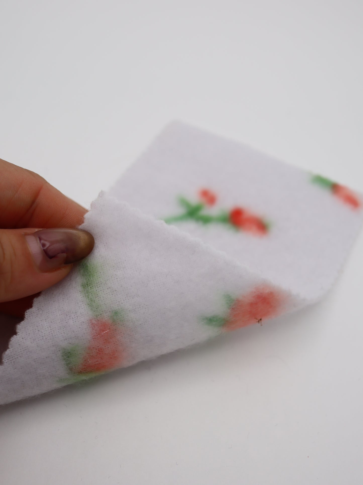 【25AW-170】プチローズふわふわフリースニット　/0.5ｙあたり=～890円