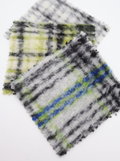 【25AW-102】ウール10％混シャギー先染めチェックツイード　/0.5ｙあたり=～1240円