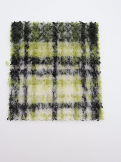 【25AW-102】ウール10％混シャギー先染めチェックツイード　/0.5ｙあたり=～1240円