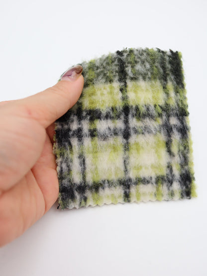 【25AW-102】ウール10％混シャギー先染めチェックツイード　/0.5ｙあたり=～1240円