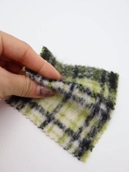 【25AW-102】ウール10％混シャギー先染めチェックツイード　/0.5ｙあたり=～1240円