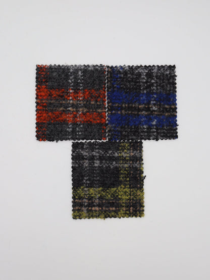 【25AW-099】ウール10％混プチループヤーン先染めチェックツィード　/0.5ｙあたり=～1095円