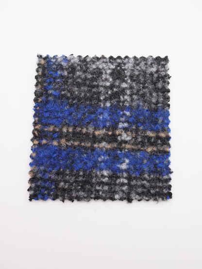 【25AW-099】ウール10％混プチループヤーン先染めチェックツィード　/0.5ｙあたり=～1095円