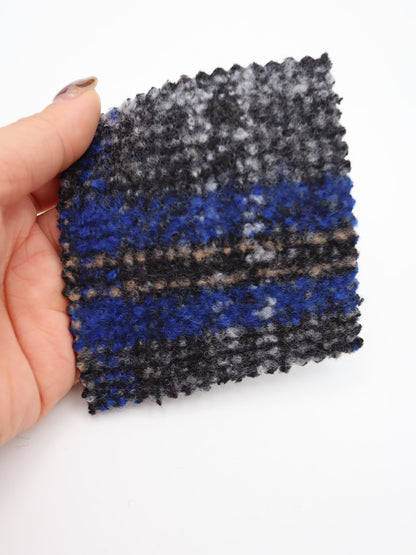 【25AW-099】ウール10％混プチループヤーン先染めチェックツィード　/0.5ｙあたり=～1095円