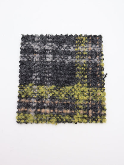 【25AW-099】ウール10％混プチループヤーン先染めチェックツィード　/0.5ｙあたり=～1095円