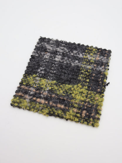 【25AW-099】ウール10％混プチループヤーン先染めチェックツィード　/0.5ｙあたり=～1095円