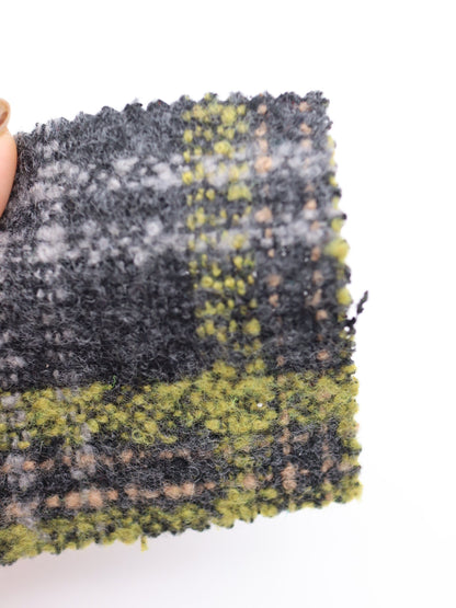 【25AW-099】ウール10％混プチループヤーン先染めチェックツィード　/0.5ｙあたり=～1095円