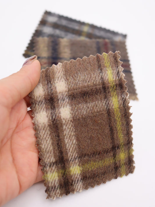 【25AW-097】ウール２０％混ほっこり起毛タータンチェック　/0.5ｙあたり=～980円