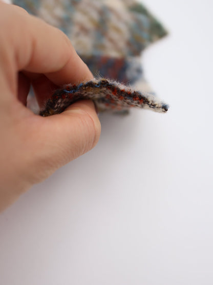 【25AW-098】ふわふわシャギー先染めチェックツイード　/0.5ｙあたり=～1025円