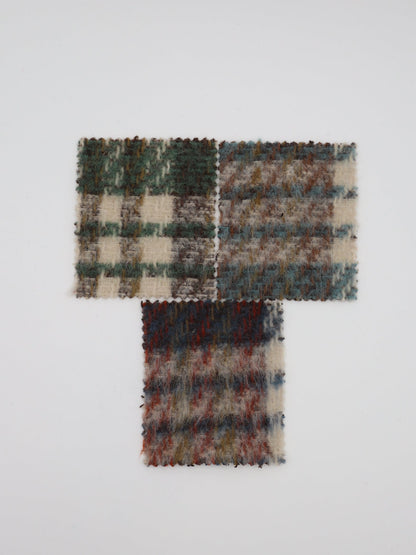 【25AW-098】ふわふわシャギー先染めチェックツイード　/0.5ｙあたり=～1025円