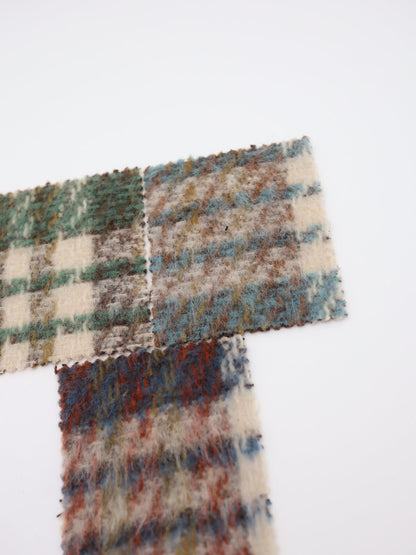 【25AW-098】ふわふわシャギー先染めチェックツイード　/0.5ｙあたり=～1025円