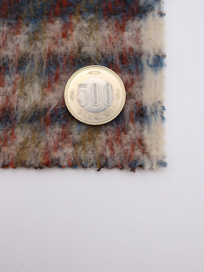 【25AW-098】ふわふわシャギー先染めチェックツイード　/0.5ｙあたり=～1025円