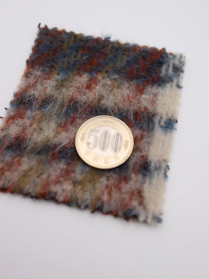 【25AW-098】ふわふわシャギー先染めチェックツイード　/0.5ｙあたり=～1025円