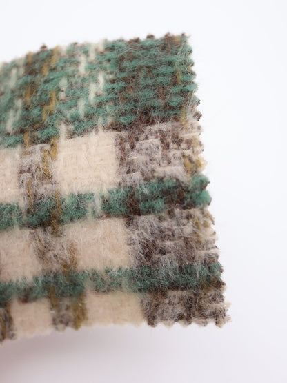 【25AW-098】ふわふわシャギー先染めチェックツイード　/0.5ｙあたり=～1025円