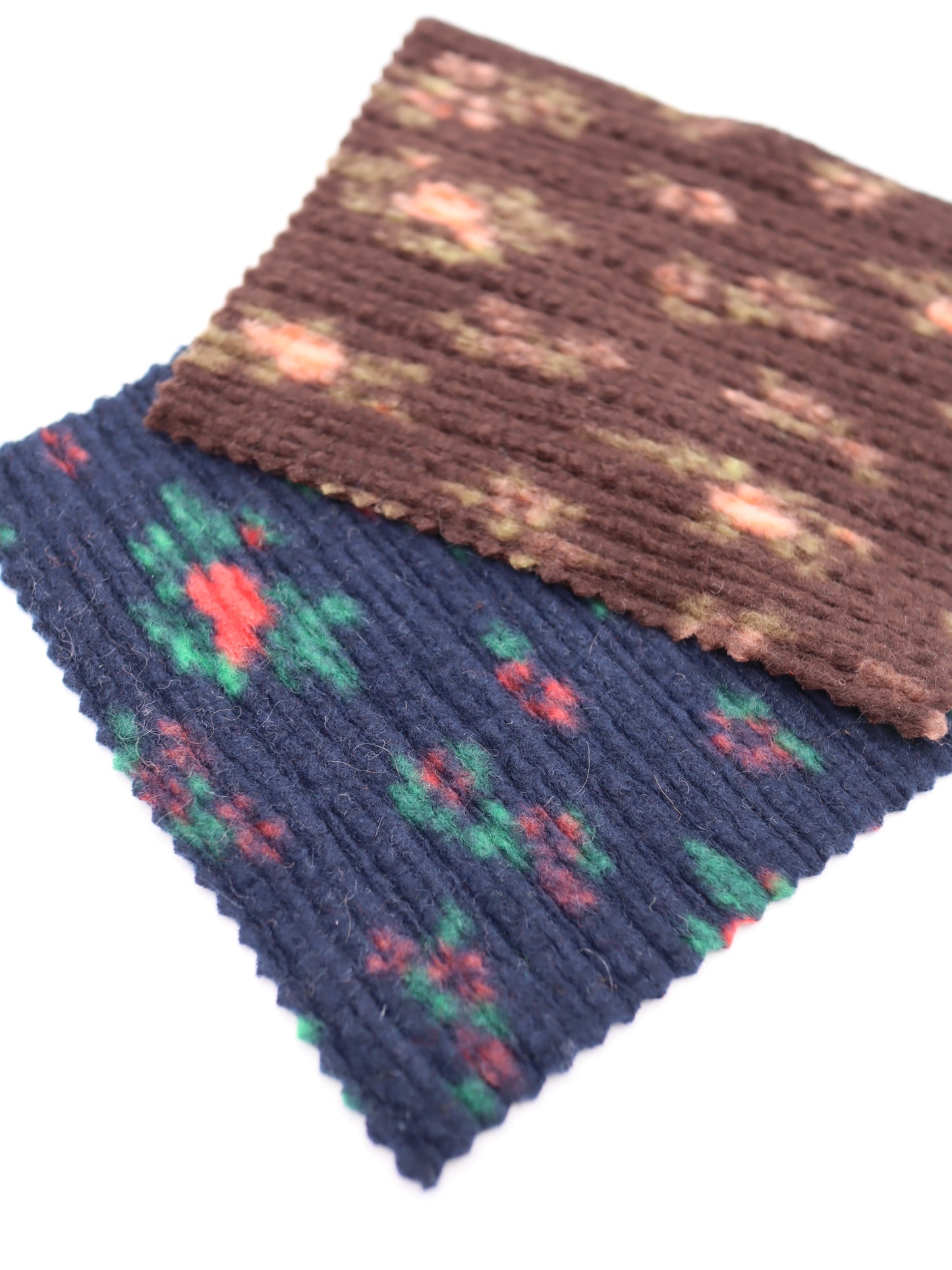 【25AW-171】花柄プリントランダムプリーツ加工起毛天竺ニット　/0.5ｙあたり=～1135円