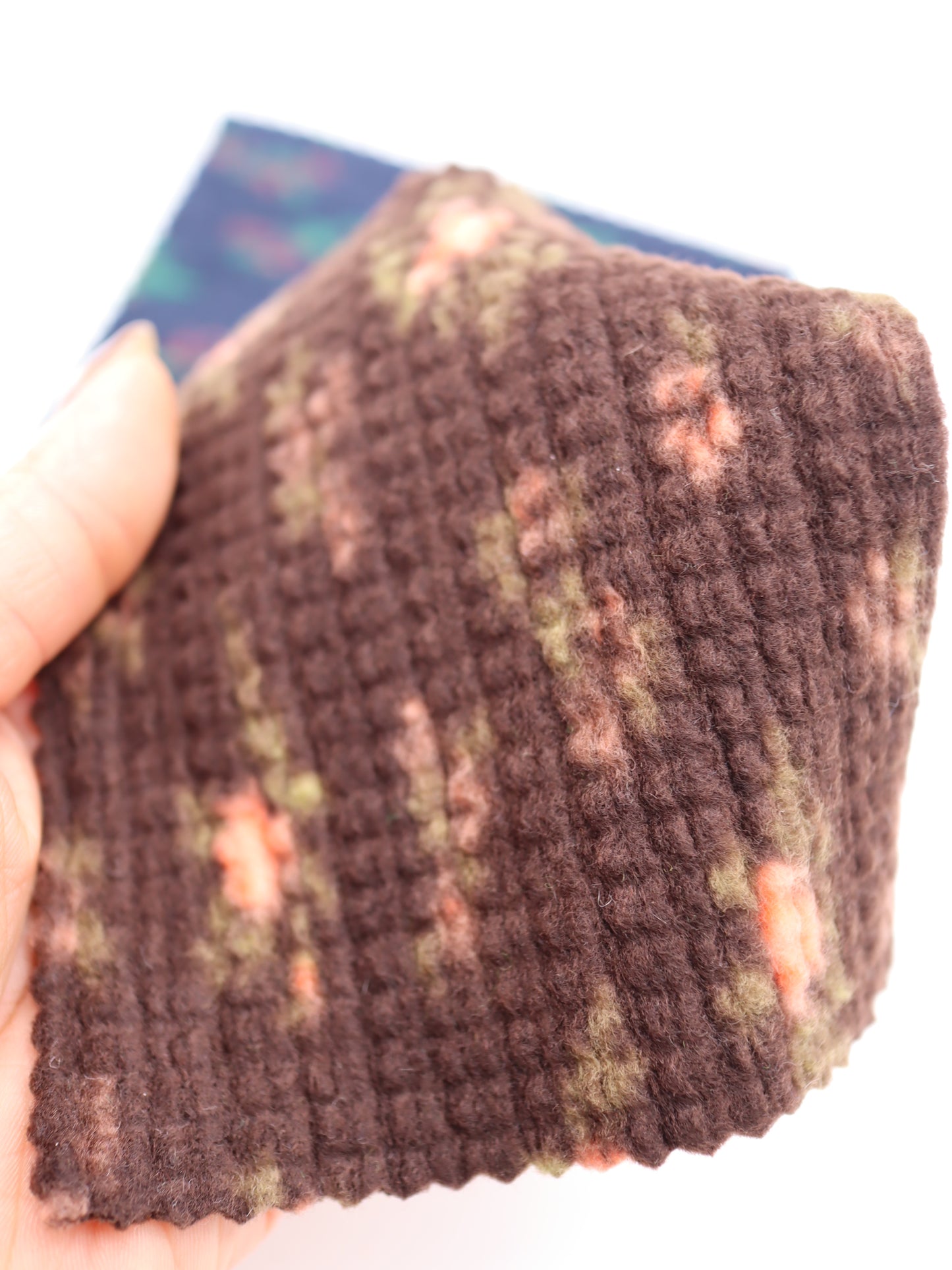 【25AW-171】花柄プリントランダムプリーツ加工起毛天竺ニット　/0.5ｙあたり=～1135円