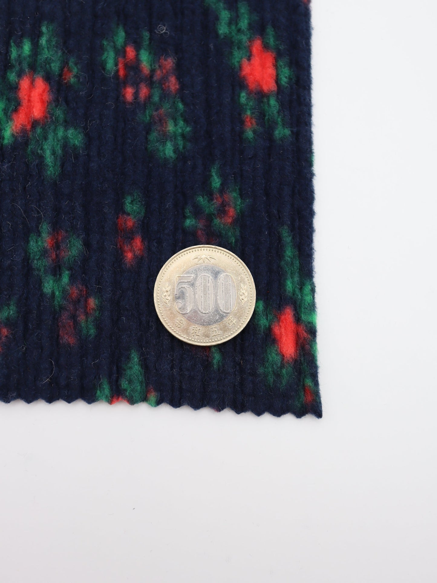 【25AW-171】花柄プリントランダムプリーツ加工起毛天竺ニット　/0.5ｙあたり=～1135円