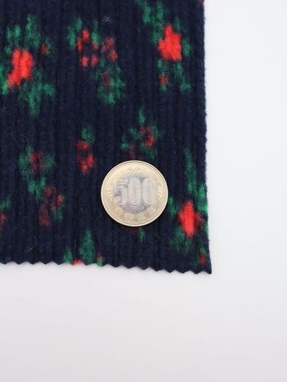 【25AW-171】花柄プリントランダムプリーツ加工起毛天竺ニット　/0.5ｙあたり=～1135円