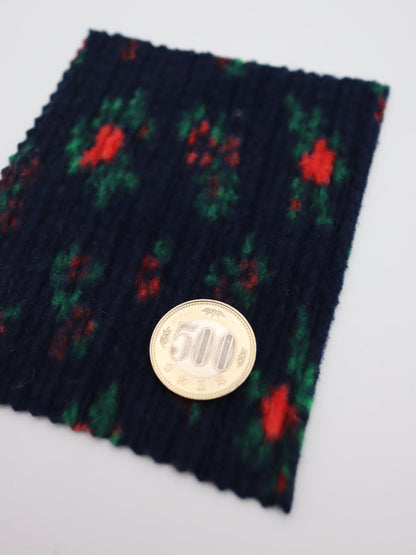 【25AW-171】花柄プリントランダムプリーツ加工起毛天竺ニット　/0.5ｙあたり=～1135円