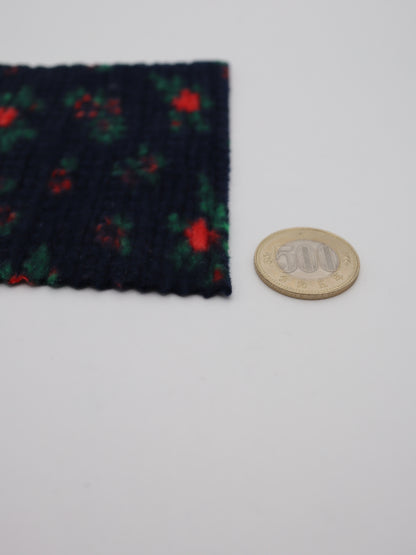 【25AW-171】花柄プリントランダムプリーツ加工起毛天竺ニット　/0.5ｙあたり=～1135円