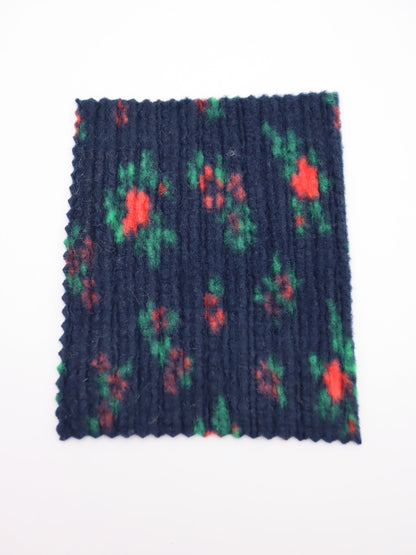 【25AW-171】花柄プリントランダムプリーツ加工起毛天竺ニット　/0.5ｙあたり=～1135円