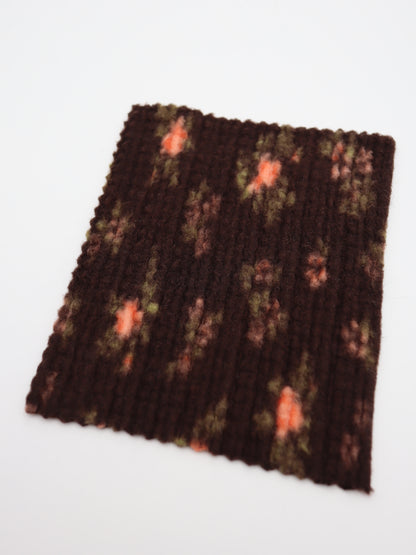 【25AW-171】花柄プリントランダムプリーツ加工起毛天竺ニット　/0.5ｙあたり=～1135円